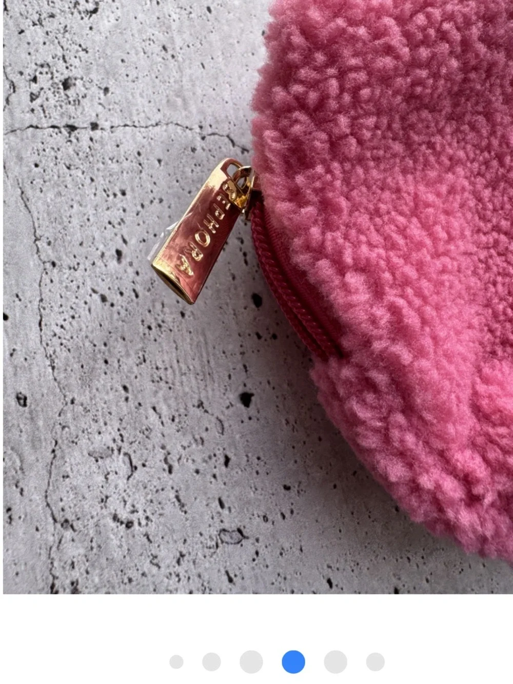 Sephora Pink Sherpa Cosmetic Pouch